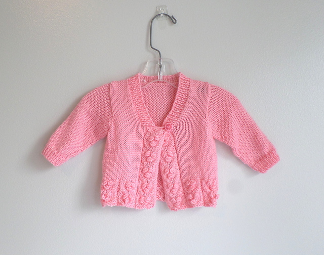 Bobble-edged Cardigan with Round or V Neck