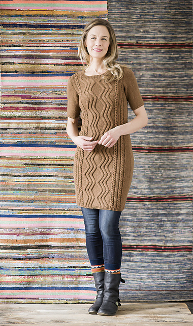 Palmikkoneulemekko / short sleeved cable dress
