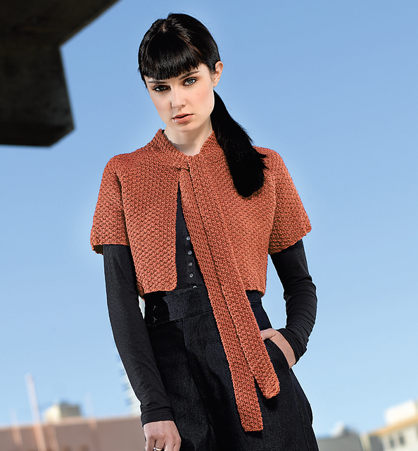 Cropped box stitch jacket with raglan sleeves
