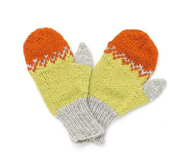 Kids Tri-Color Mittens