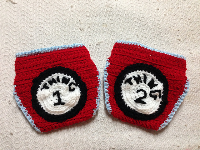 Dr Suess Thing 1 and Thing 2 Diaper Covers 