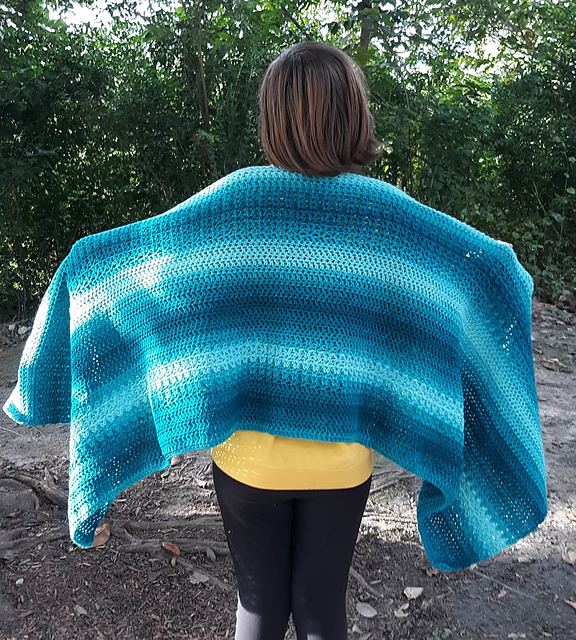 Rectangle Crochet Textured Prayer Shawl
