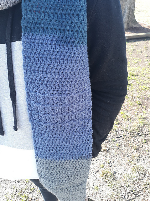 Textured V-Stitch Crochet Scarf