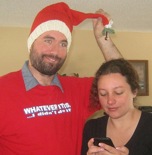 I saw Momma Kissing...Santa Hat
