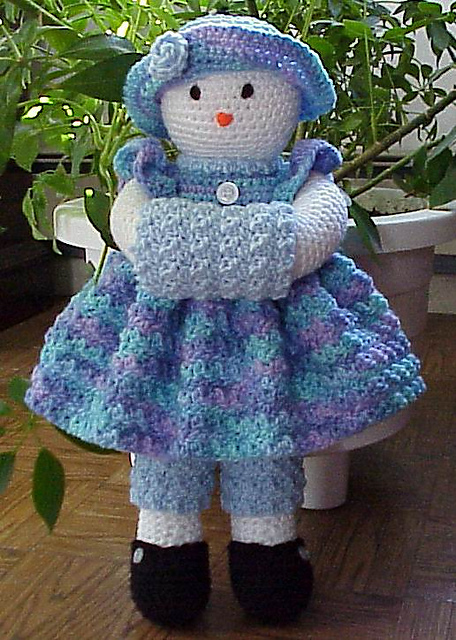 Waiting For Frosty Snowman Doll