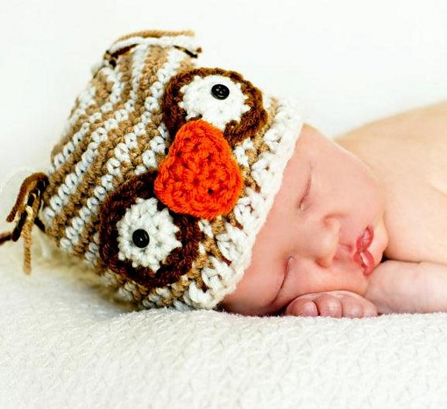 Striped Owl Beanie Hat