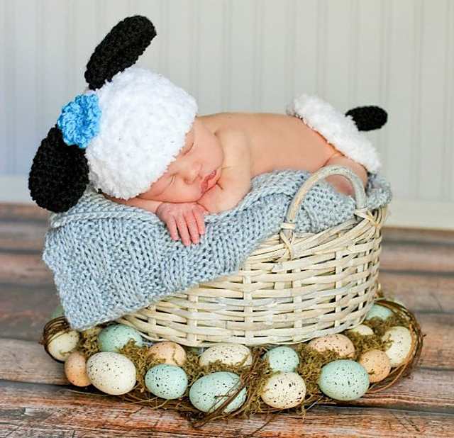 Baby Lamb Hat and Bum Cover