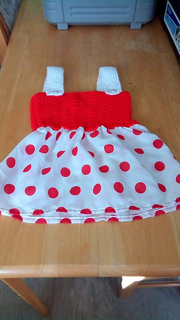 Lovely easy knitted & material dress