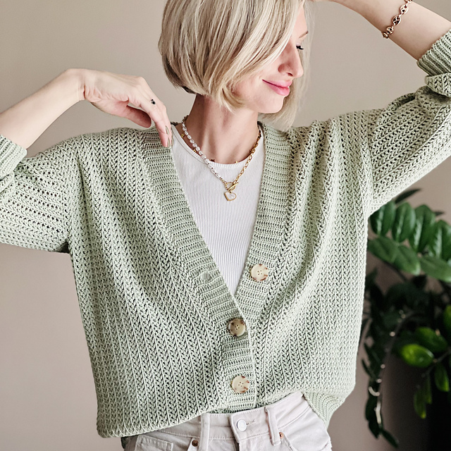 Lace herringbone cardigan