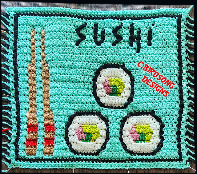 Sushi Vibes Overlay Mosaic Square