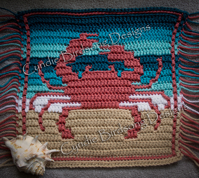 Awesome Ocean Mosaic Square: Crawling Crab