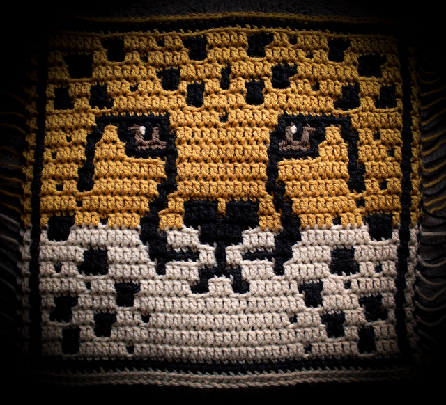 Wild Heart Mosaic Crochet square - Cheetah