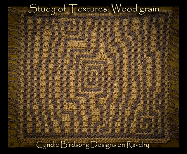 Study of Texture Mosaic Crochet Square: Wood Grain