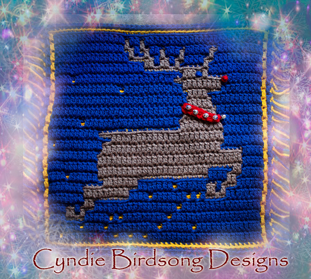 Christmas Mosaic Square - Rudolph Reindeer