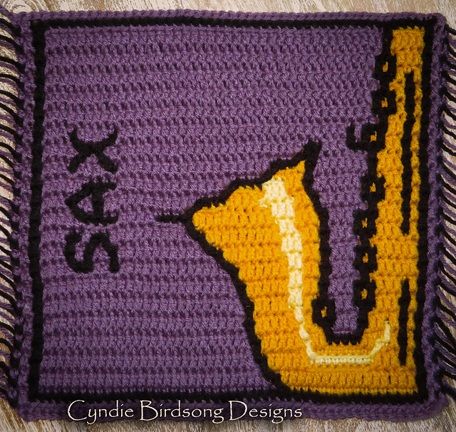 Musical Magic mosaic square - Saxophone