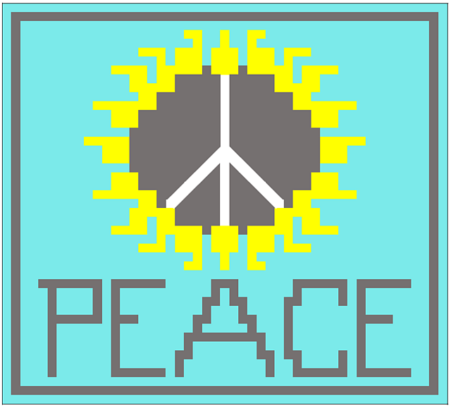 Peace Sunflower overlay mosaic crochet square