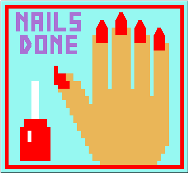 Overlay mosaic square - "Nails Done" hand