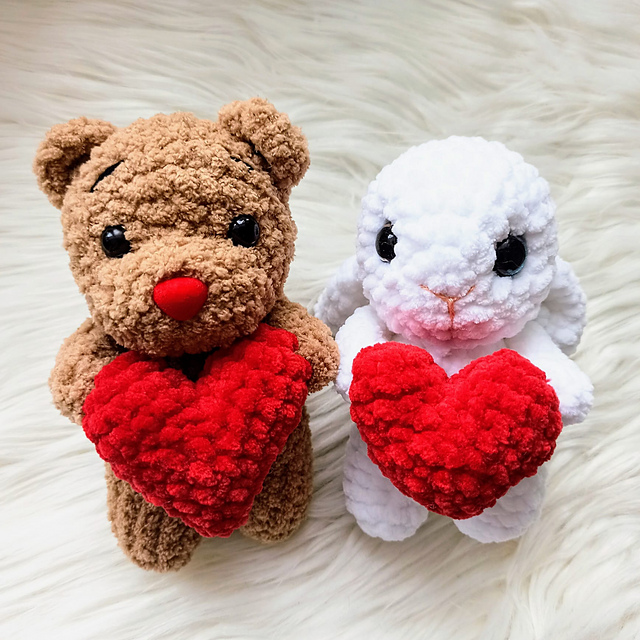 Valentines Teddy and Bunny