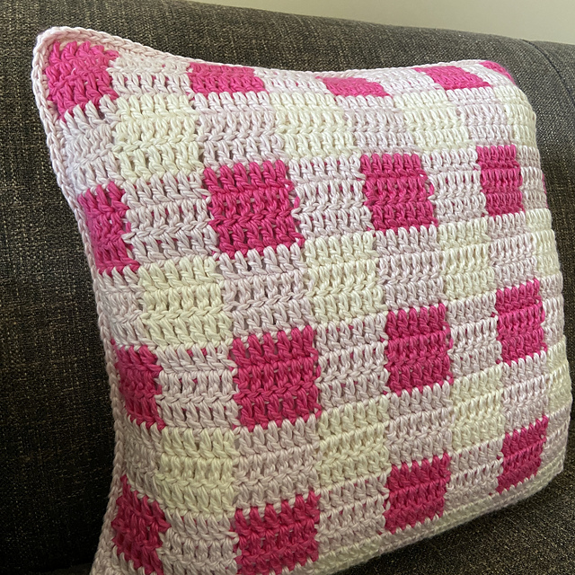 Pink Plaid Pillow