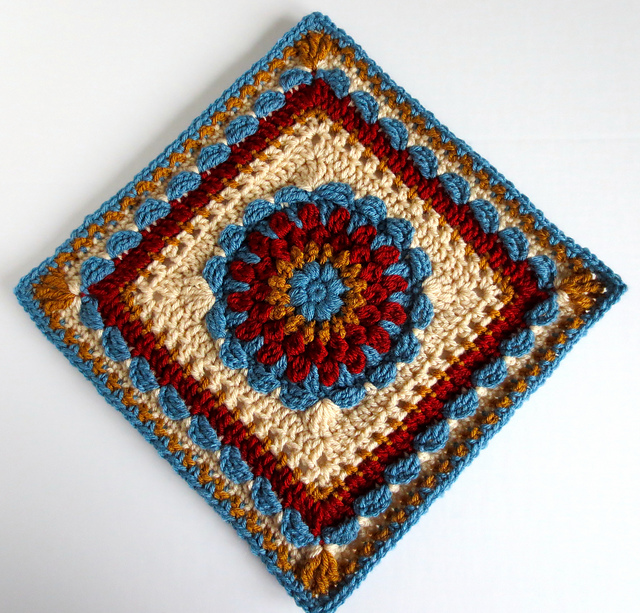 Floral Dimension Afghan Square