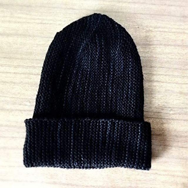 slouchy survivalist hat, knit sideways