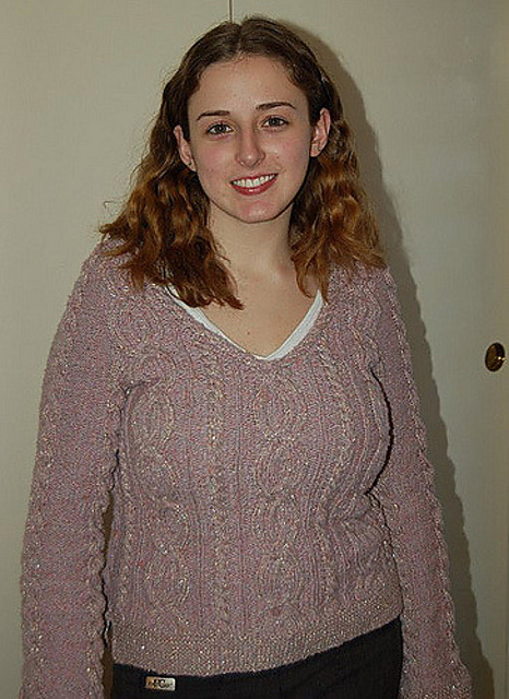 Cable Sweater w/gold