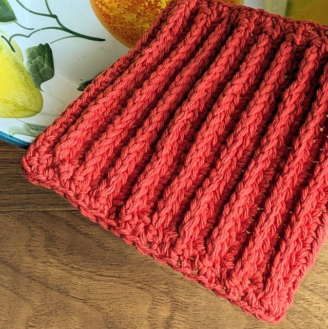 Front Post Half Double Crochet Dishcloth