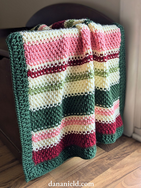 Ravelry: Mini Basketweave Christmas Crochet Baby Blanket pattern