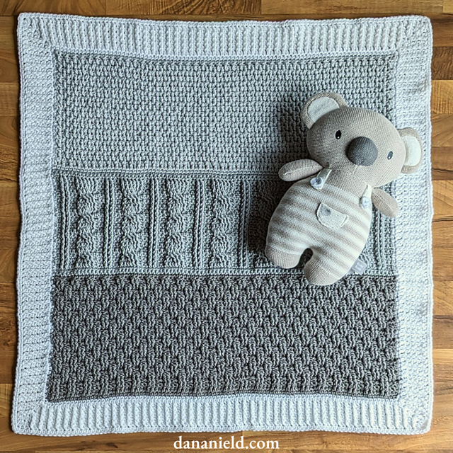 Woven Cables Panel Crochet Baby Blanket