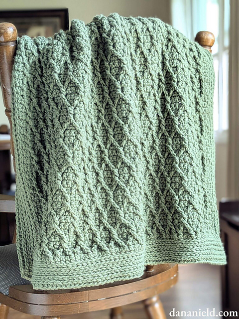 Olive Lattice Crochet Baby Blanket
