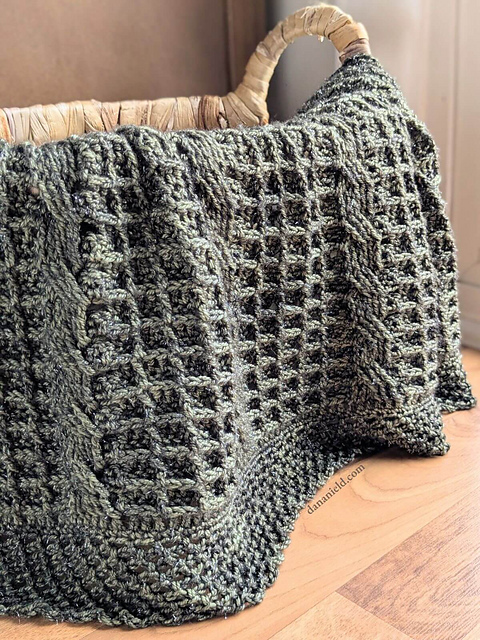 Ravelry: Waffles and Cables Crochet Baby Blanket pattern by Dana Nield