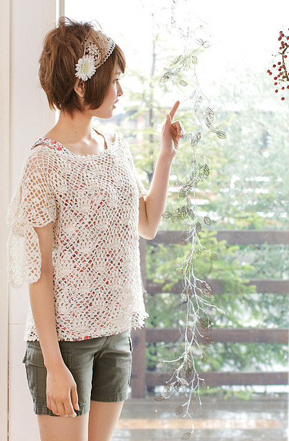 Irish Linen Lacy Pullover