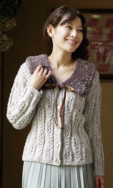 Cardigan with Detachable Fur Collar