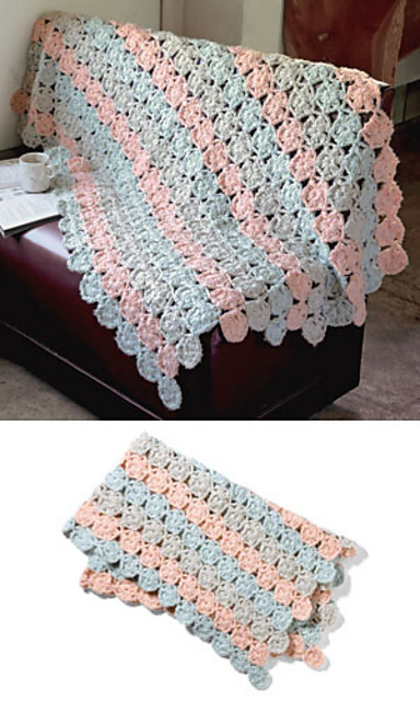 215aw-18 Flower Motif Blanket