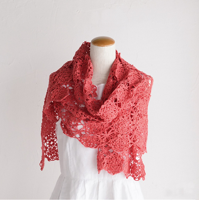 Aran Ramie Motif Shawl