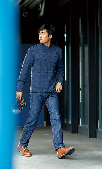 216aw-19 Block Pattern Sweater