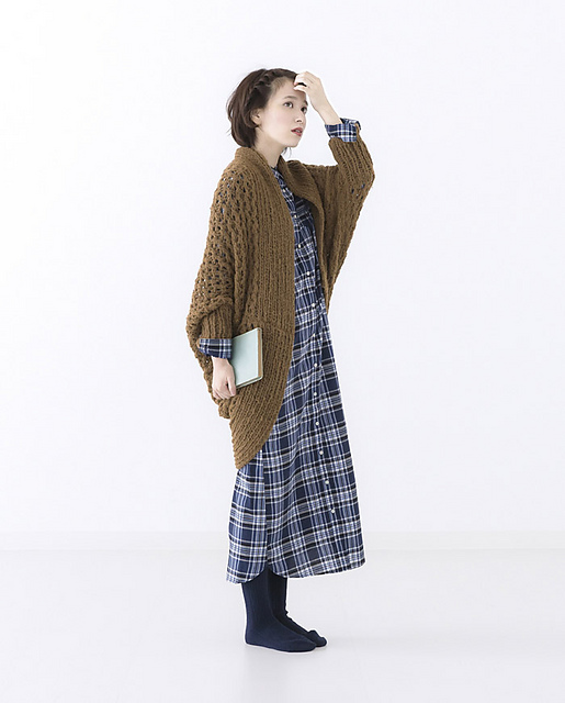 216w-08 Long Shawl Cardigan