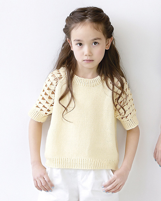 217ss-07 Girls' Openwork Raglan