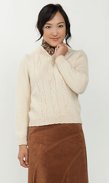 Soft Merino Cabled Pullover