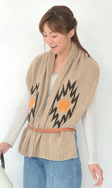 Shawl Vest with Native Pattern