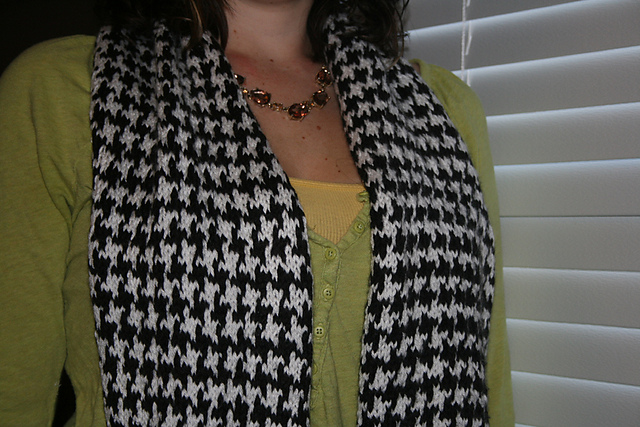 houndstooth scarf knitting pattern