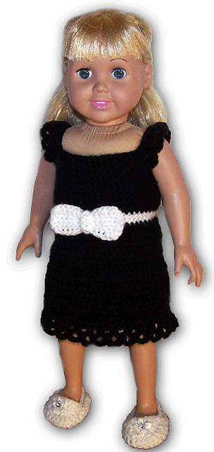 American Girl or 18" Doll Little Black Dress
