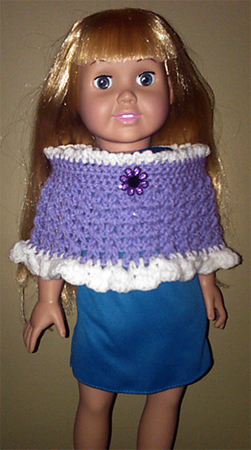 American Girl or 18" Doll Crocheted Capelet Pattern