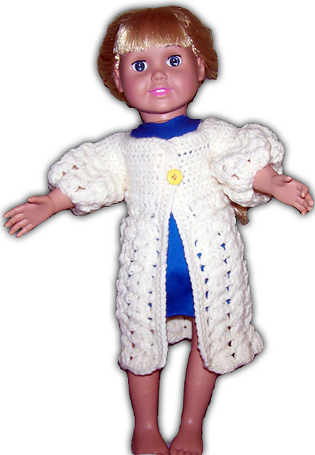 Duster Sweater Crochet Pattern for 18" or American Girl Dolls