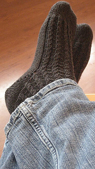 Cabled Thank You Socks
