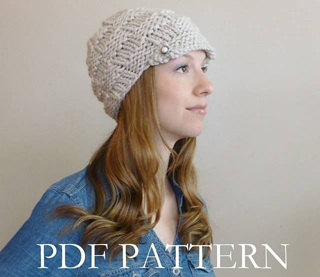 Ravelry Basket weave visor hat pattern by Bo Peep's