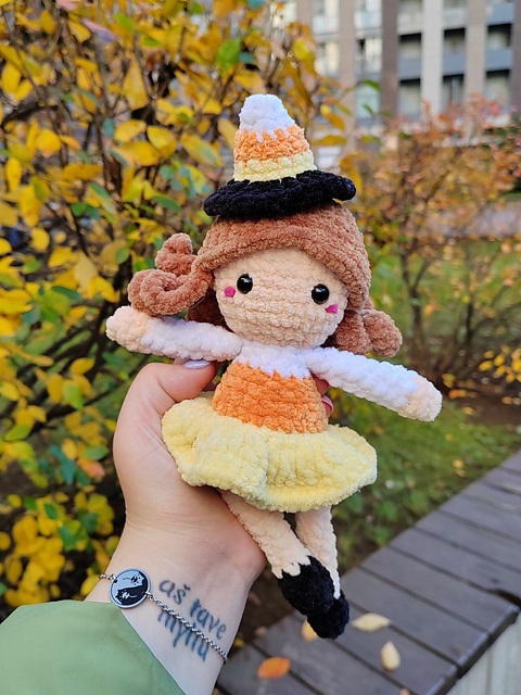 Candy corn doll