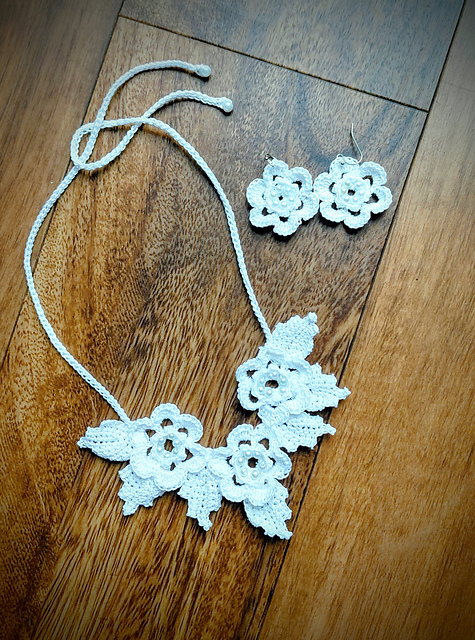 Irish Lace Floral Jewelry Set