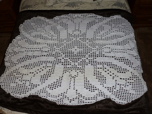 Square Doily with Lilies