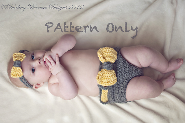 Bow Diaper Cover and Headband